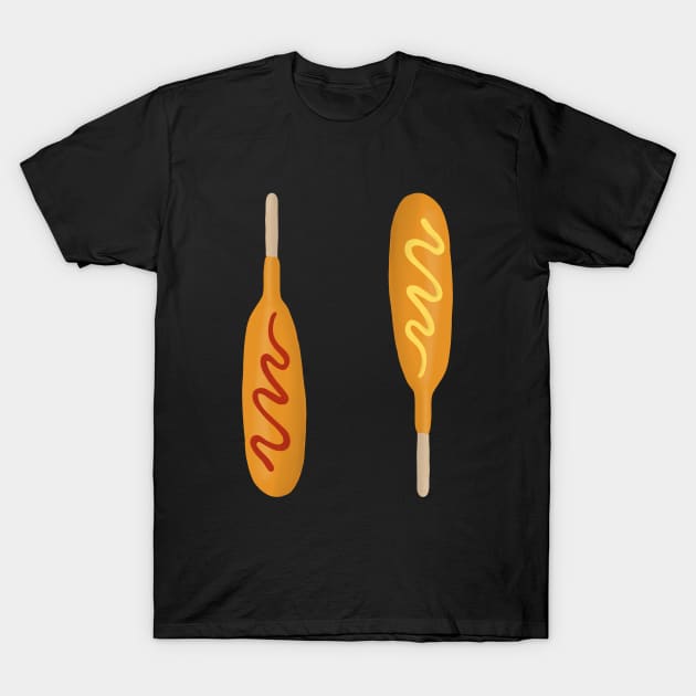 Corn dogs with ketchup and mustard T-Shirt by DiegoCarvalho